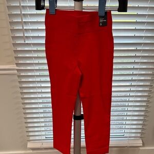 Women's Red Cropped Stretch Pants - S